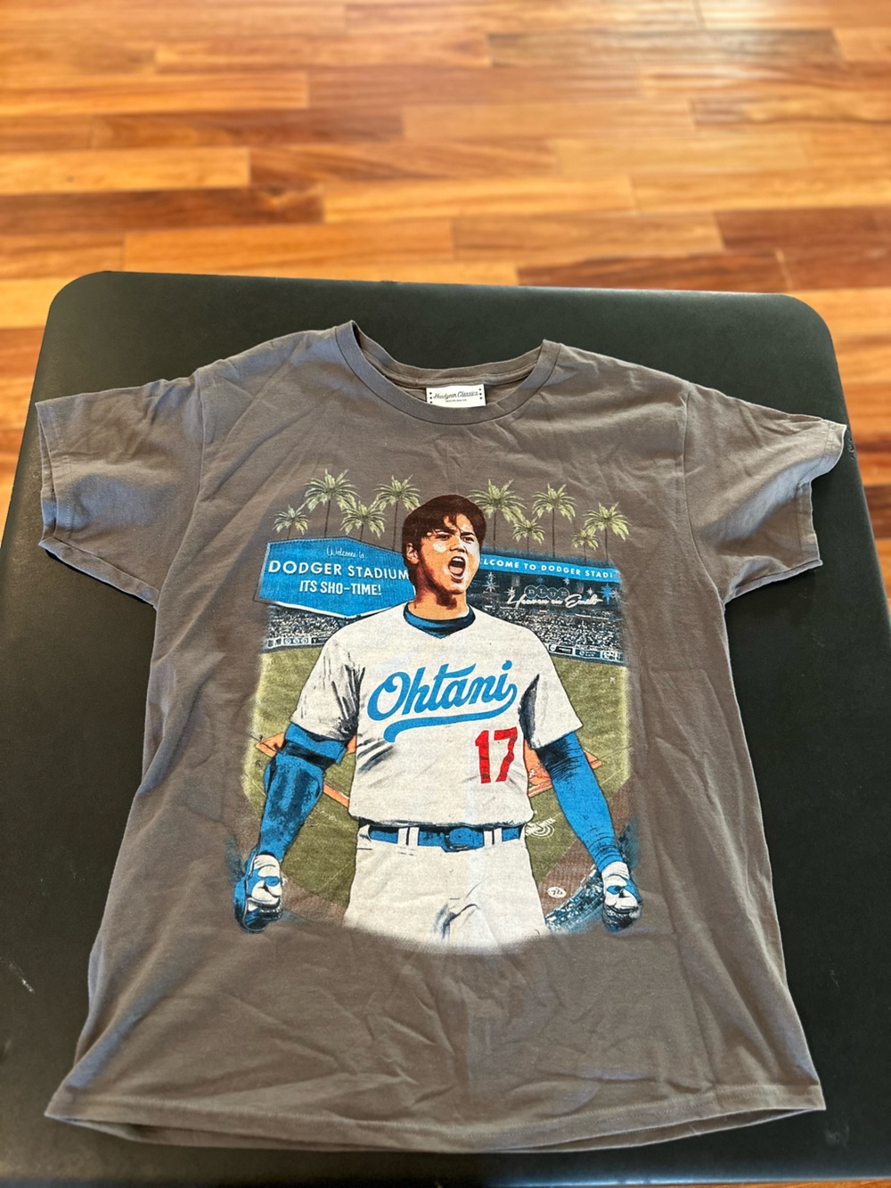 Headgear Classics Ohtani gray Baseball Tee with Blue Accents - Men's Shirt Large